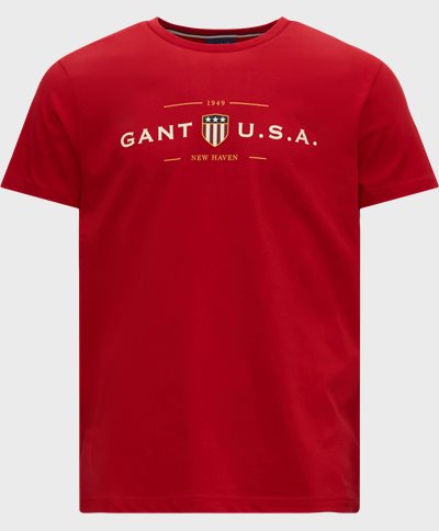 Gant T-shirts D1 BANNER SHIELD SS T-SHIRT 2003155 Rød